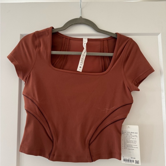 Lululemon Square Neck Mesh and Nulu Yoga Tee - Ancient Copper - Picture 1 of 6